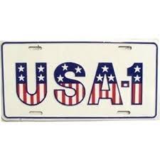These come in white and other colors and often include some type of design. Red White And Blue Usa 1 Stars And Stripes License Plate Tag