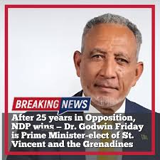 BREAKING NEWS SVG 🇻🇨‼️ After 25 years in Opposition, the New Democratic  Party has finally returned to government wins general election in St  Vincent and the Grenadines NOVEMBER 27, 2025