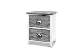 Check spelling or type a new query. Artiss Bedside Table 2 Drawers Set Of 2 Vintage Nightstands Grey Kogan Com