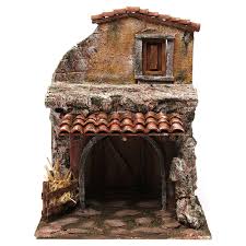 Traum mit stall und garten erfüllen. Haus Mit Stall Fur Krippe 30x24x18cm Online Verfauf Auf Holyart