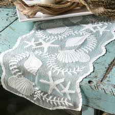 A Little Lace For The Beach Cottage Lovely Table Runner Idea Elegant Table Decorations Beach Themes Lace Table Runners