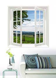 Bonjour à tous et à toutes, petite création d'un trompe l'œil de fenêtre version tableau avec des chutes de planches, un petit oiseau et un bouchon. Tableau Fenetre Ouverte Sur La Campagne Trompe L Oeil Fenetre Decoration Murale Design Parement Mural