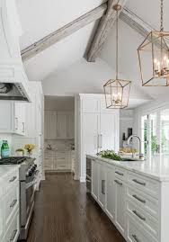 Cathedral Ceiling Adjacent To Room With 9 Ft Ceiling White Kitchen Design White Kitchen Interior Vaulted Ceiling Kitchen