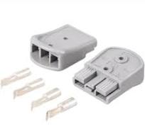 Mini Anderson Plug Connector Kit, 35A Grey - 2 Housings and 4 Contacts