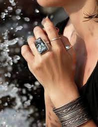 Black Stone Ring Agate Ring Big Ring Rectangular Ring Etsy Black Stone Ring Agate Ring Big Stone Ring