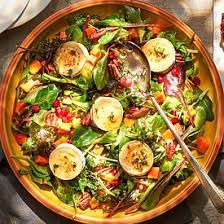 Wildkrautersalat Mit Papaya Und Gratiniertem Ziegenkase Rezept Papaya Gratinieren Gratinierter Ziegenkase