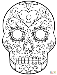 Day Of The Dead Sugar Skull Coloring Page Free Printable Coloring Pages Skull Coloring Pages Sugar Skull Halloween Halloween Coloring Pages