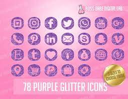Phone wallpapers & aesthetic app icons. Purple Glitter Icon Kit Purple Social Media Icons Purple Etsy In 2021 Social Media Icons Purple Glitter Printable Calendar Template