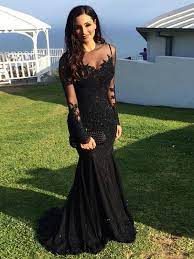 Black Prom Dress Trumpet Mermaid Scoop Chiffon Floor Length Long Sleeve Prom Dress Handmade Evening Gown Dress 365 Custom Made Accuweather Shop