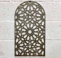 Janela Árabe - Treliça de Metal Árabe - 60 x 34 cm - Metal 3 mm