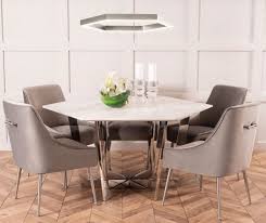 Kronos Dining Table Chrome Chrome Dining Table Hexagonal Table Marble Top Dining Table