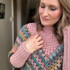 Modern Granny Square Sweater Pattern PDF XS-5XL 30-62 Chest Crochet Yoke &  Fun Granny Stitch Optional Sleeves Instant Download
