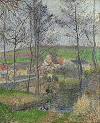 Camille Pissarro The Banks Of The Viosne At Osny In Grey Weather 1883 Oil On Canvas National Gallery Of Victoria Impressionnisme Camille Pissarro Paysage