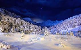 'winter landscape in the mountains at night. Farah On Twitter Winter Landscape Winter Scenery Winter Wallpaper