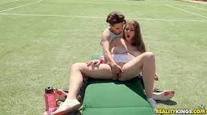 Red-haired lady with big tits enjoys his big and long cock