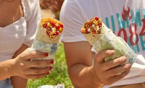 Right now, when you place an order for pickup through either of those two channels, you will get a free grilled breakfast the grilled breakfast burrito is made with egg, sausage crumbles, and nacho cheese sauce, and has 340 calories. Taco Bell Tests New 2 Cheesy Double Beef Burrito In Toledo Oh Brand Eating