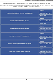 Check spelling or type a new query. Clinical Medical Administrative Assistant Training Manual Template Pdf Free Download