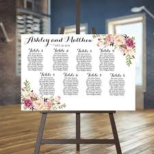 Wedding Seating Chart Printable Rustic Guests List