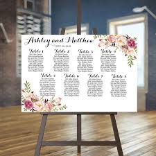 wedding seating chart printable rustic guests list