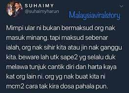 Dimana edmodo.id akan membahas materi dengan tema mengenai arti mimpi ular banyak, yang berdasarkan arti mimpi ular banyak, pertanda apa, kobra, hijau dan masuk rumah. Mimpi Ular Sentiasa Berwaspada Viral Media Johor Facebook