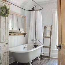 Complete with penny tile floors, a pedestal sink, beadboard wainscoting, and a clawfoot tub, this retro bath is proof. 35 What Everyone Is Saying About Freestanding Bathtub Shower Combo Homesdecoring Designerfre Clawfoot Tub Bathroom Bathroom Design Small Clawfoot Tub Shower