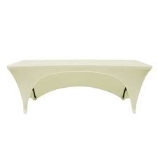 Stretch Spandex 8 Ft X 18 Inches Open Back Rectangular Table Cover Ivory Rectangular Table Table Covers Rectangular
