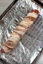 Lay the prosciutto slices on a piece of parchment paper when you're ready to roast the pork, preheat the oven to 425 degrees f. Maple Glazed Bacon Wrapped Pork Tenderloin A Mind Full Mom