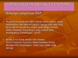 Analisis Break Even Point Ppt Download