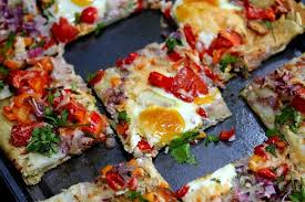 Sheet Pan Masala Egg Confetti Naan Pizza Recipe On Food52 Recipe Naan Pizza Naan Pizza Recipes Recipes