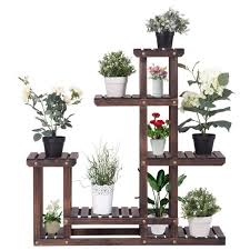 Maybe you would like to learn more about one of these? Etagere Pour Plantes En Bois Porte Fleurs 6 Niveaux 95 X 25 X 96 Cm Support De Rangement Pour Pot De Plantes Marron Cdiscount Maison