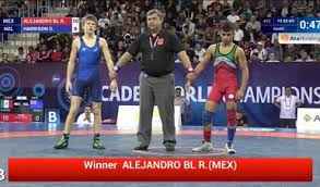 El mexicano alfonso leyva cayó en la final de lucha grecorromana en la categoría de 87 kilogramos ante el venezolano luis avendaño por lo que no pudo lograr el oro, pero ganó para méxico la. Roberto Alejandro Noveno En El Campeonato Mundial Cadete De Lucha Comision Nacional De Cultura Fisica Y Deporte Gobierno Gob Mx