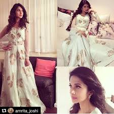 Repost Amrita Joshi With Repostapp This Diwali Jennifer Winget Going Pastel In This Pretty Outfit By Yasho Indian Gowns Dresses Dresses Jennifer Winget