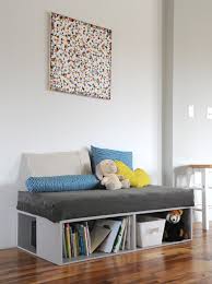 Our New Reading Nook Crib Mattress With A Fabric Cover And Wood From The Cabinet Door Upcycle Crib Mattress Crib Mattress Repurpose Crib Mattress Reading Nook