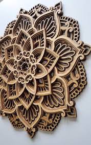 Wood Mandala Wall Art Housewarming Gift For Her For Him Etsy Carved Wood Wall Art Mandala Wall Art Nature Wall Art