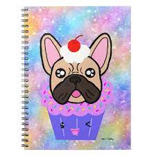 Cupcake French Bulldog Cute Rainbow Sparkle Notebook Zazzle Com Bulldog Decor Miniature Bulldog Bulldog Pics