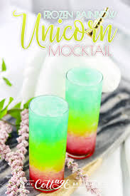 Frozen Rainbow Unicorn Mocktail The Cottage Market Recipe Rainbow Drinks Fun Kids Drinks Mocktail Drinks