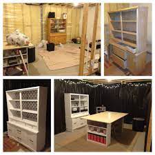 My Unfinished Basement Converted Craft Space Before After Pinterest Inspired 20 Craigslis Basement Craft Rooms Unfinished Basement Basement Remodel Diy