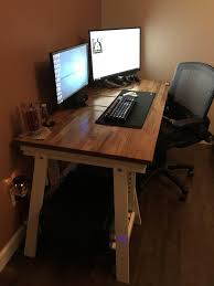 Gerton Table Top With Finnvard Trestles Finnvard Trestle Table Top Battlestation