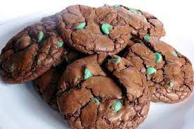 Double Chocolate Mint Chip Cookies Recipe Yummly Recipe Chocolate Mint Cookies Mint Chip Cookies Mint Chocolate