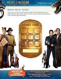 Print Out And Give These Ticket To Your Personal Night At The Museum Secret Of The Tomb Family Mov Night At The Museum Movie Night Tickets Family Movie Night