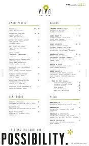 Vivo Kitchen Menu By Open Book Communications Menu Design Menu Design Template Restaurant Menu Design