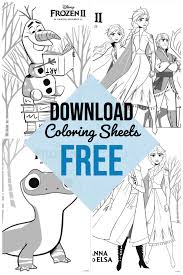 Elsa, anna, olaf, sven and kristoff. Frozen 2 Coloring Pages April Golightly