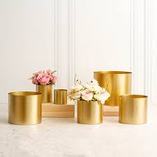 24k gold preserved rose by merisny. Metal Pot Round Brass Gold 30x24cmh