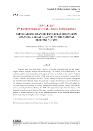 Establishment of national heritage fund 4. Pdf Safeguarding Intangible Cultural Heritage In Malaysia A Legal Analysis On The National Heritage Act 2005