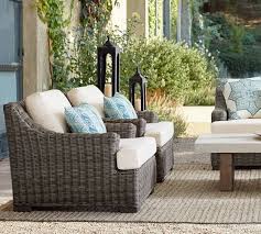 Huntington All Weather Wicker Slope Arm Occasional Chair Pottery Barn Used Outdoor Furniture Outdoor Furniture Cushions Outdoor Furniture