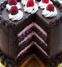 Double Chocolate Cake With Raspberry Filling Recipes Dishmaps Desserts Raspberry Cake Recipes Chocolate Rasberry Cake