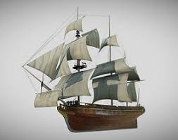 Galleon Sailing Pirate Ship Black Pearl 3d Model Sailing Galleon 3d Model
