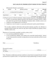 Elevii Pot Merge La școală Doar Cu Declarație Pe Propria Răspundere Din Partea Părinților Vezi Modelul Declarației Ziarul De Bacău