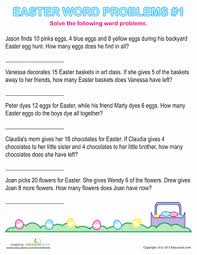 For how many minutes was he. Easter Word Problems 1 Worksheet Education Com