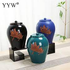 Like a smaller wooden urn, a clay jar urn is ideal when you want to keep your dog's remains in a small spot. Black Cremation Urns For Human Ashes Pet Urn Jar Funeral Adult Small Pet For Burial Urns At Home Or In Niche At Columbarium Pet Caskets Urns Aliexpress